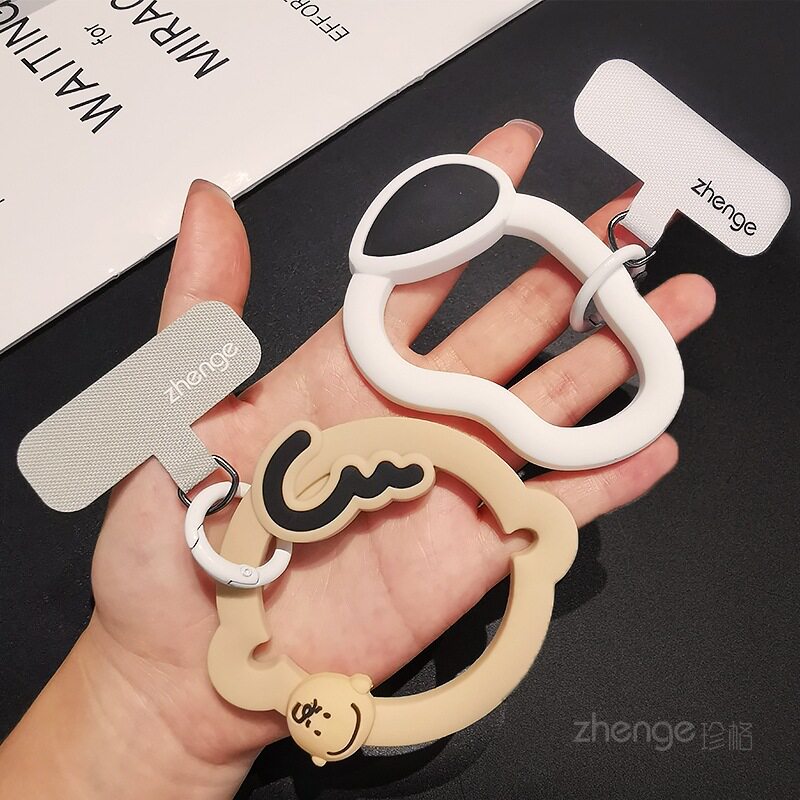 卡通硅胶环挂件垫片手机挂绳夹片不顶壳不影响充电手机链串挂钩扣连接贴压片手提挂包包钥匙防丢配件百搭新品