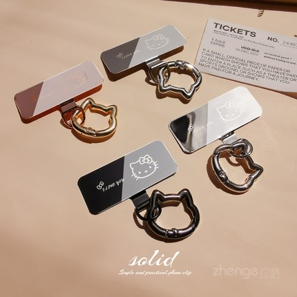 手机挂绳金属垫片挂钩扣薄夹片卡通可爱猫圆圈挂件不顶壳不影响充电防丢摔手机链串环防刮连接贴压片通用新品