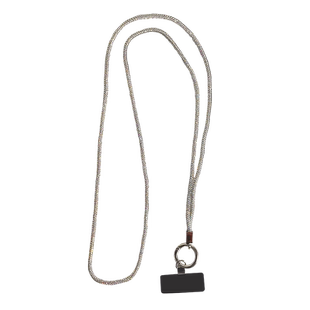 斜挎款满钻挂链女ins手机挂绳长款挂脖背绳背带背链金属夹片手机壳通用结实防断金属链子北欧时尚轻奢小香风