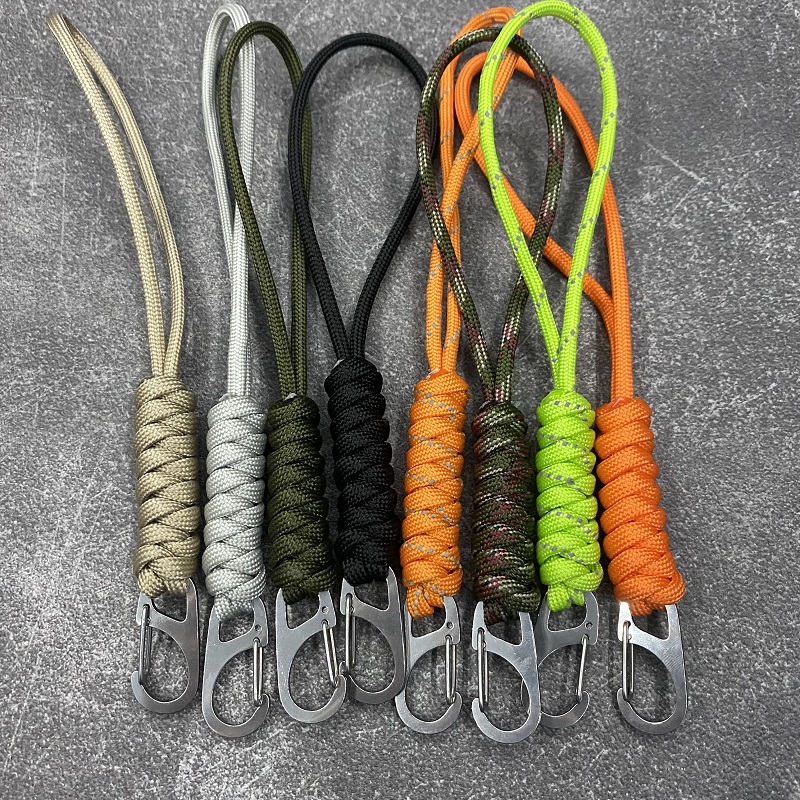 手工编织创意伞绳不锈钢钥匙挂扣