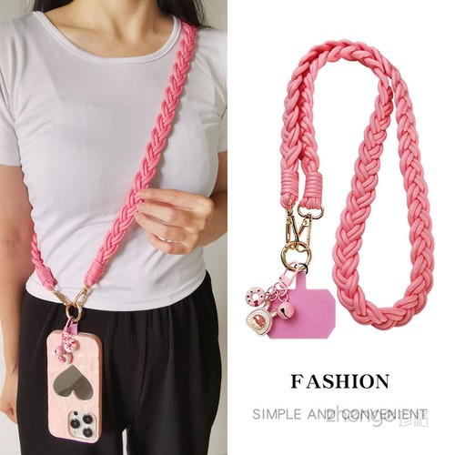 斜挎马尾手工编织手机小蜜蜂挂绳