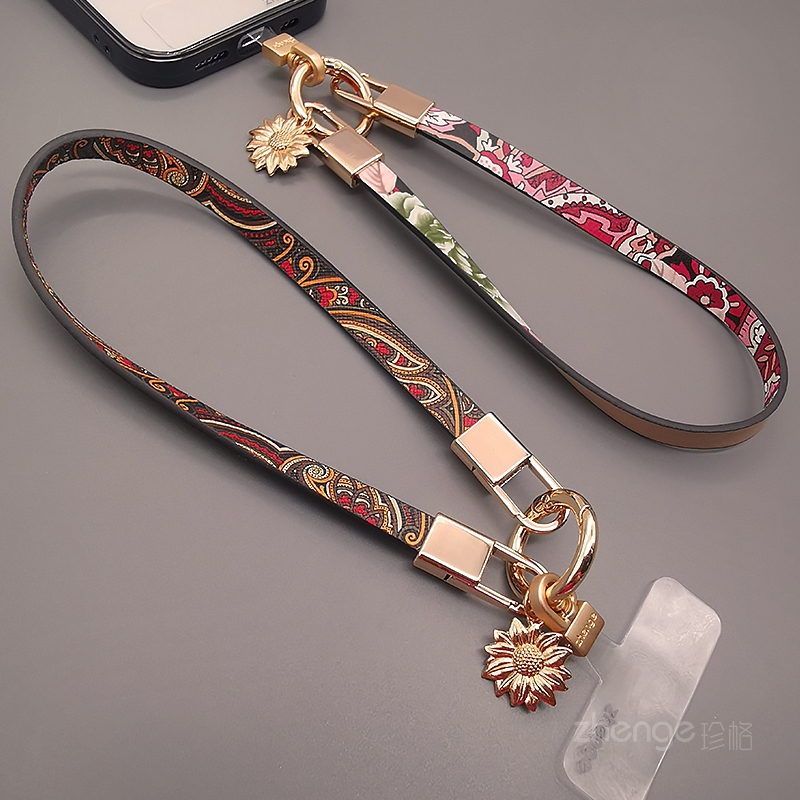 国风彩绘手机挂绳女手腕短款