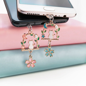 手机孔充电口防尘塞可爱星月猫小花装 饰通用手机耳机孔防尘塞充电口堵头男士 女生情侣挂件防尘