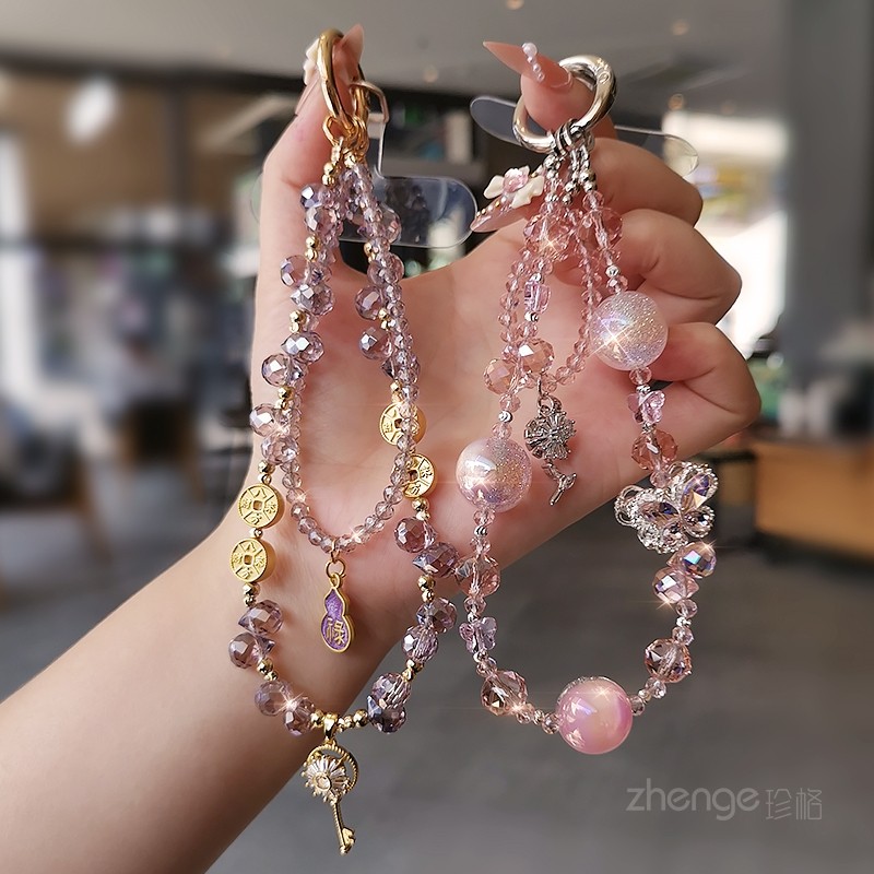 八方来财紫水晶手机挂绳招财手链