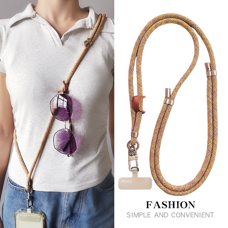 手机挂绳女斜挎可调节挂脖编织长款户外登山旅游行逛街包包链绳套壳相机眼镜挂件结实耐用肩背带时尚百搭新品