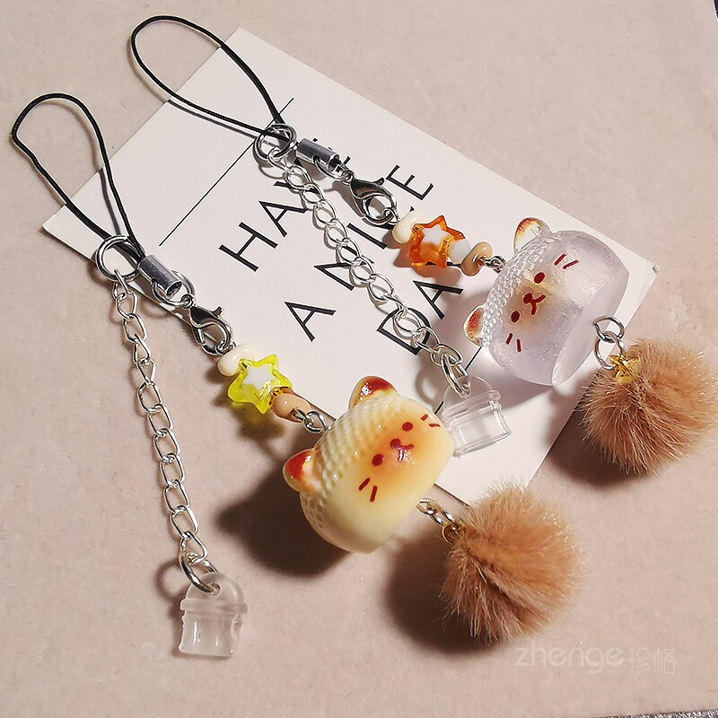 手机防尘塞可爱小猫挂件电话套壳防丢小吊绳饰品适用于苹果安卓type-c充电口防尘防水潮湿防脏手机配件新款