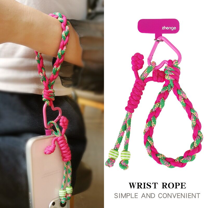 手机挂绳手腕短款小众手作编织同心结包挂女钥匙扣吊坠饰户外登山旅游行防丢防盗套壳相机挂件链绳子通用新品