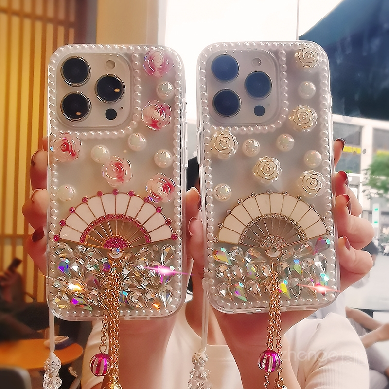 国风潮扇子流苏手机壳女款