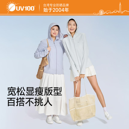 台湾UV100防晒衣女夏季防紫外线户外冰丝轻薄2025新款防晒服23106