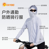 台湾UV100防晒衣夏女款 大帽檐骑行防晒服2026新款 透气遮阳服24525