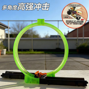 儿童拼装轨道摩托车玩具惯性回力环塔轨道赛车男孩益智套装礼物