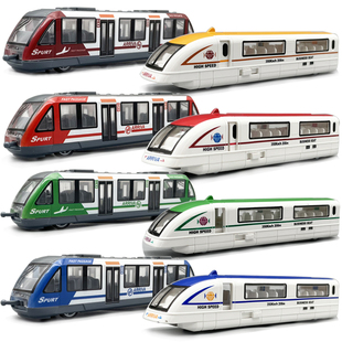 儿童合金回力火车玩具仿真和谐号复兴号动力车模型地铁列车男孩车