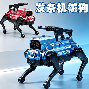 儿童新款发条机械狗玩具链条行走机器狗宝宝创意益智玩具男孩礼物