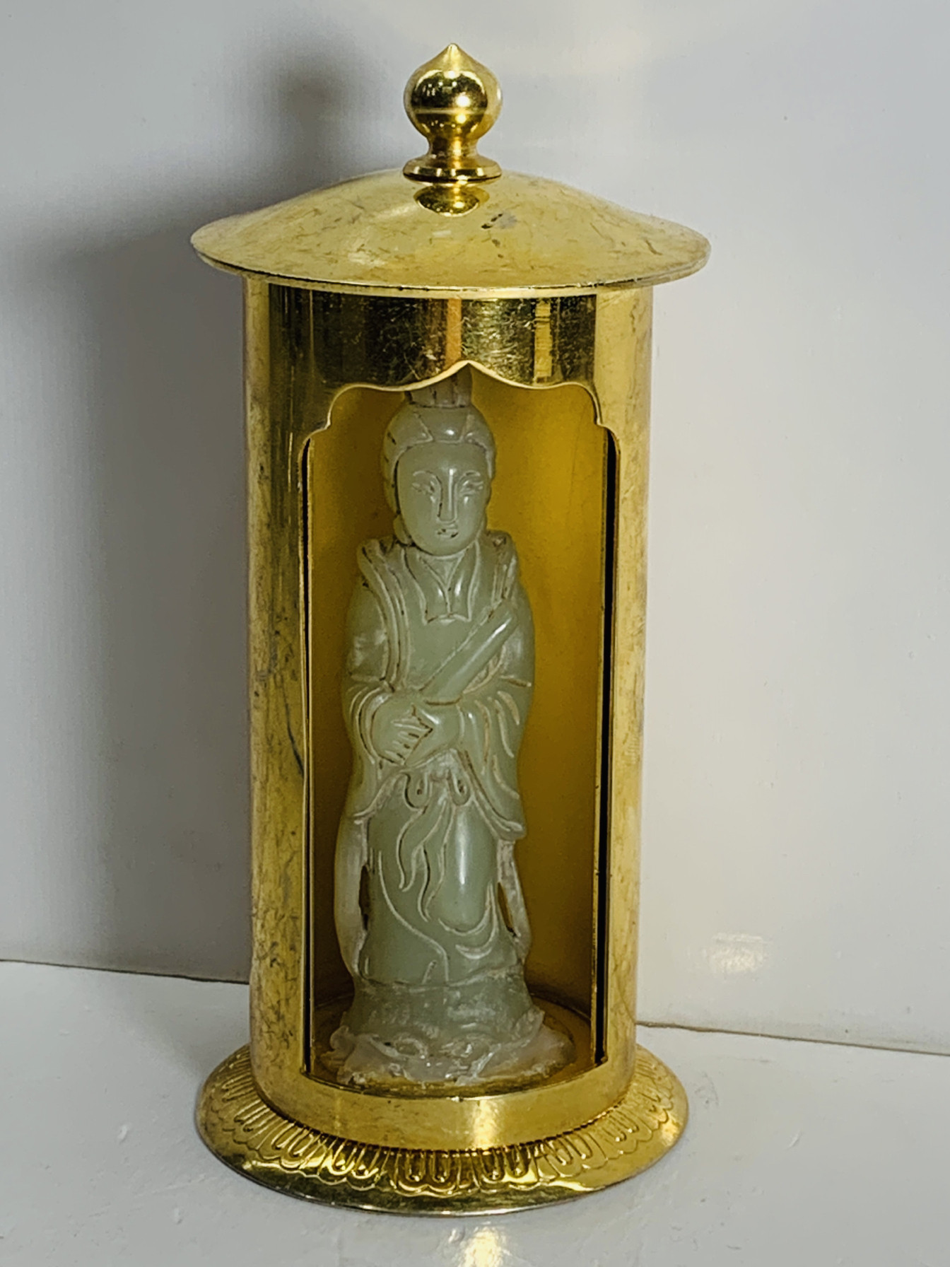 Vintage中古铜鎏金外壳 装饰摆件