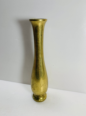 Vintage黄铜花瓶摆件 创意花器海外古玩家居装饰高端奢华孤品铜器