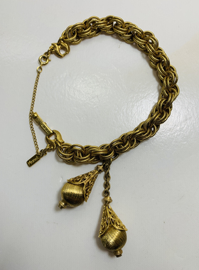 Vintage中古mo net莫奈 双球金球 手链高端奢华经典饰品 回流孤品