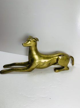 Vintage黄铜狗摆件 招财狗 抽象狗 动物家居饰品 回流孤品铜器