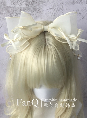 FANQ法式优雅生成色发箍lo娘甜美软妹发饰Lolita蕾丝头箍KC