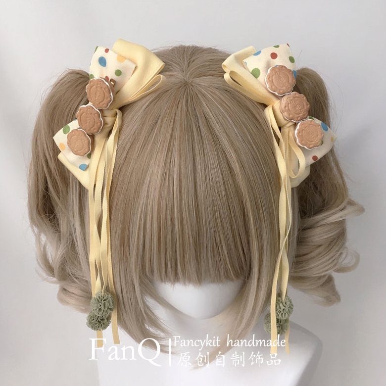 原创设计可爱波点蝴蝶结发夹