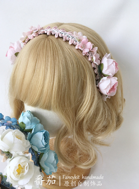 FanQ手作【繁花】古典洛丽塔花朵发箍KC头箍多色百搭森系文艺发箍