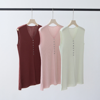 修身显瘦无袖天丝背心开衫V领