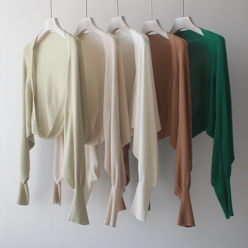 莱赛尔天丝针织慵懒风蝙蝠袖披肩