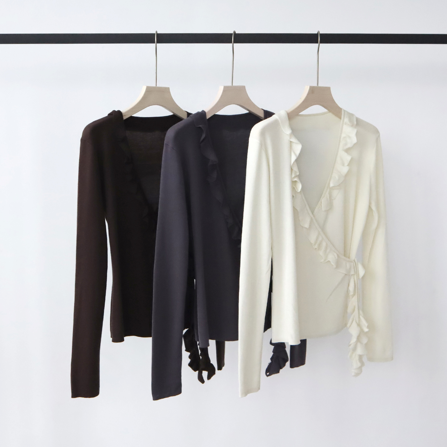 早秋新款穿搭天丝混桑蚕丝针织衫