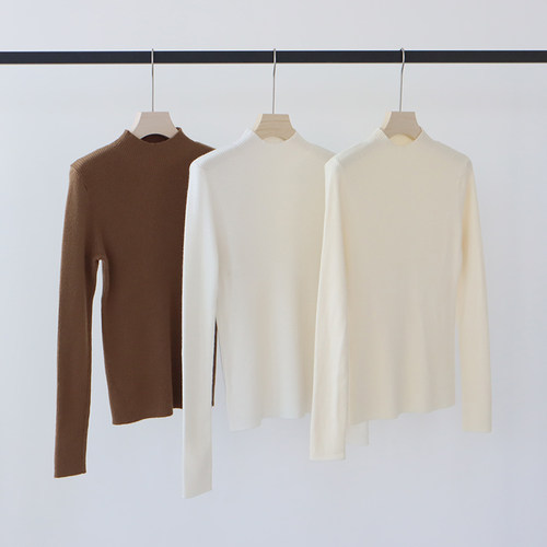 奶系穿搭早秋新款羊毛混纺针织衫