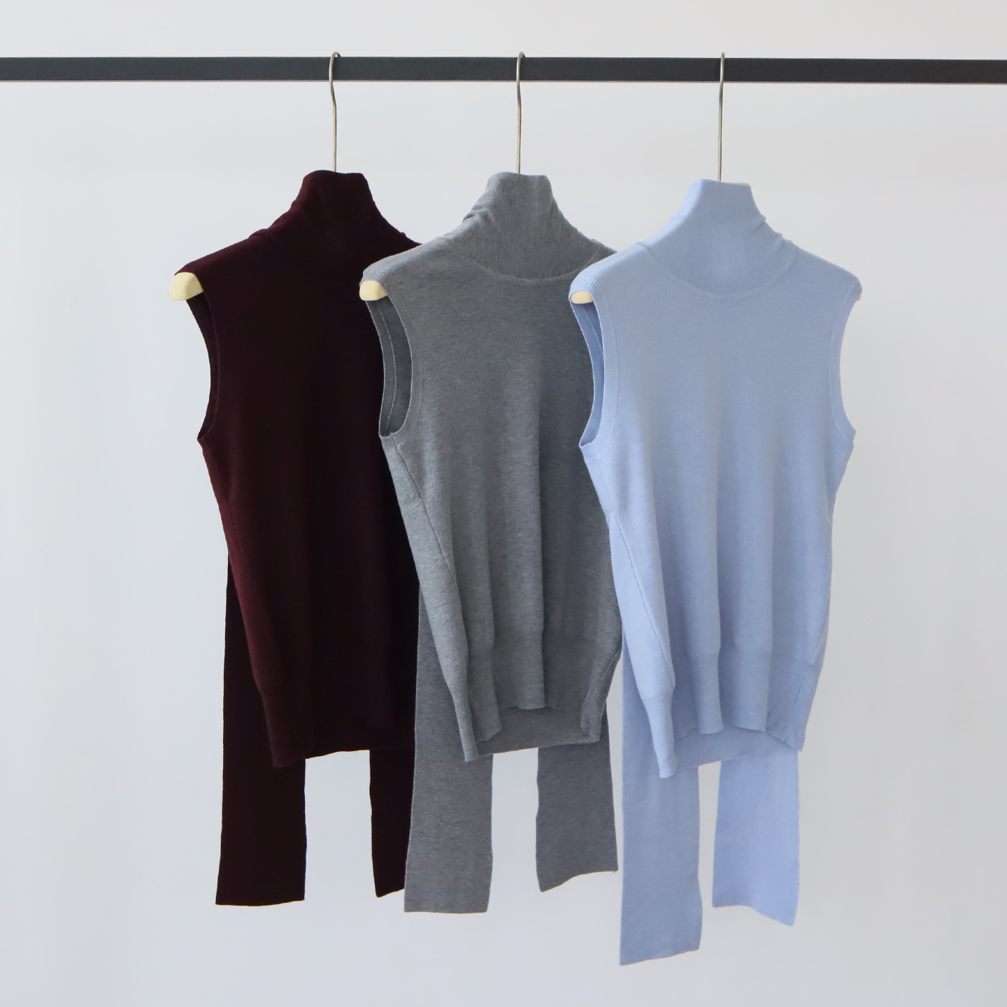 羊毛混纺无袖针织衫背心女设计感