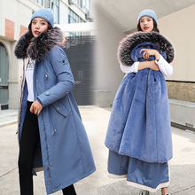 防派克服女冬2019新款大毛领仿皮草1