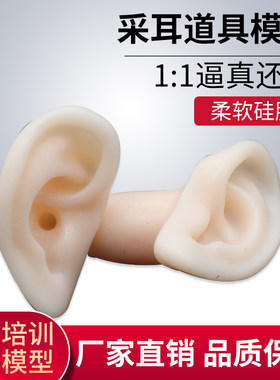仿真假耳朵模型耳机展示耳钉耳环助听针灸练习器采耳教学成人硅胶