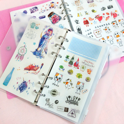 北面环岛离型纸本活页手帐a6收纳册贴纸a5闪亮的样胶带手账收集本