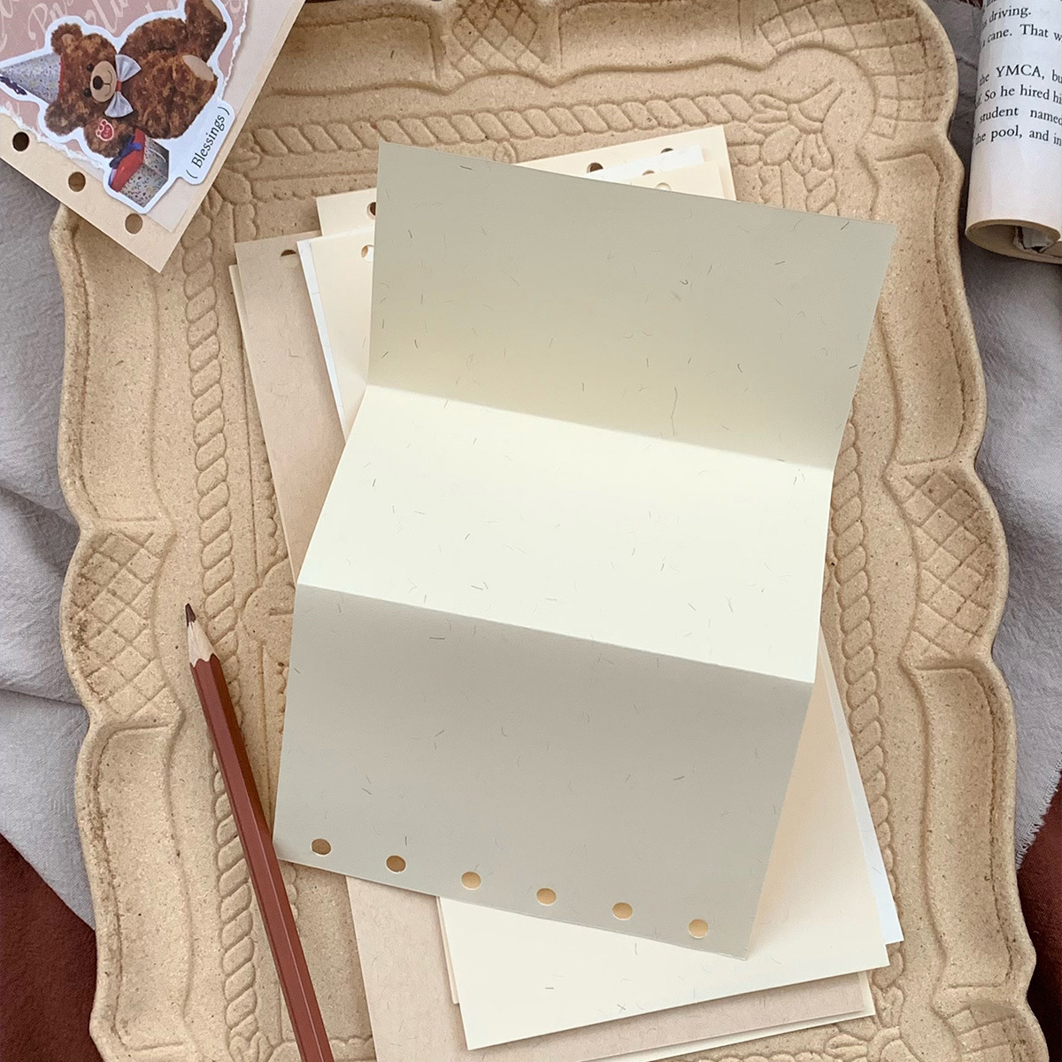 舍予包装120g丝毛棉纸特种纸内页M5A7两折三折活页手账本替芯