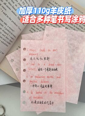 复古文艺M5A7A6per A6slim内页110g羊皮纸10色混装活页替芯特种纸