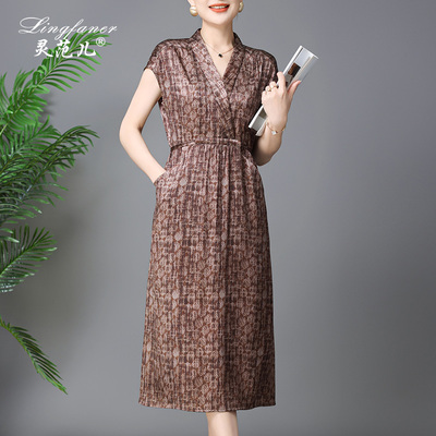 真丝连衣裙夏桑蚕丝中长款