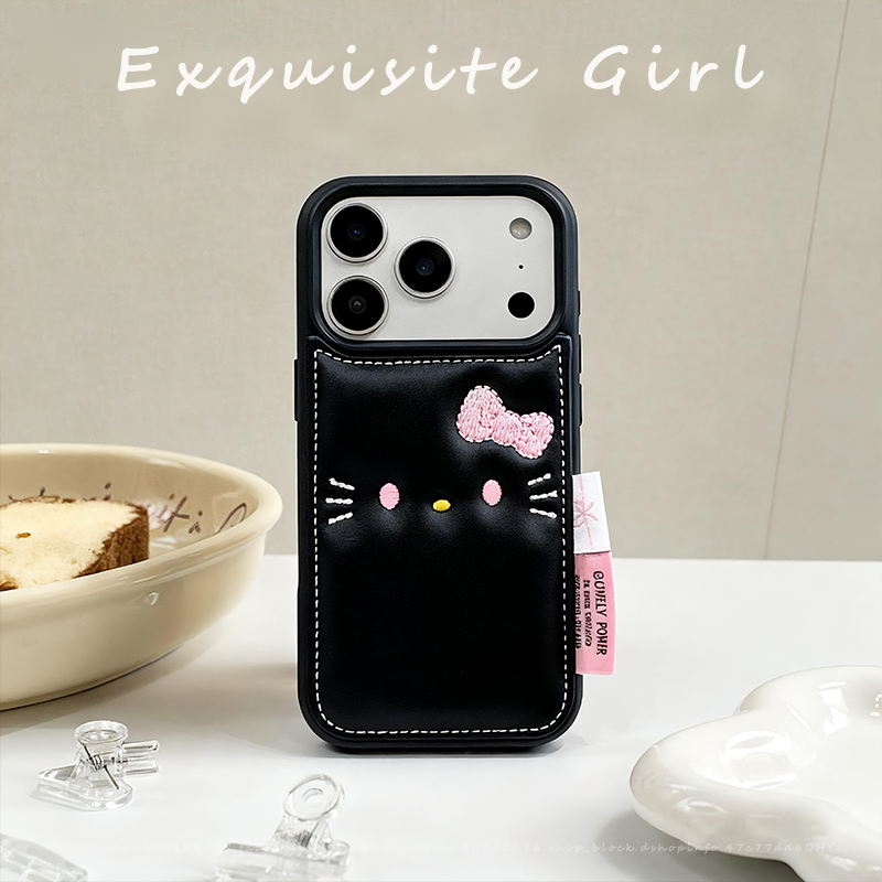 【她的壳】高级原创适用iPhone17promax手机壳17pro苹果14猫咪15pm全包可爱黑色新款16promax黑色简约保护套