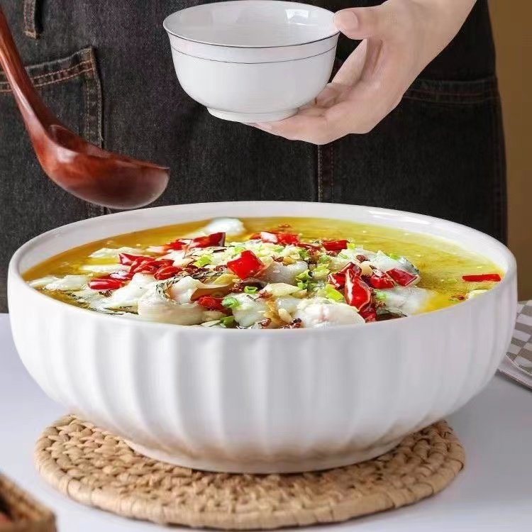 白色法式陶瓷大汤碗12英寸大汤盆家用面碗水煮鱼碗商用大碗加厚,餐饮具,盆,淘宝优惠券,粉丝福利购,淘宝优惠卷