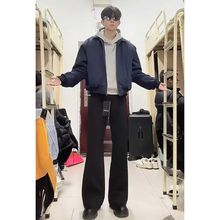 黑色美式高街直筒西裤男款夏季痞帅高级感vibe裤子修身显瘦微喇裤