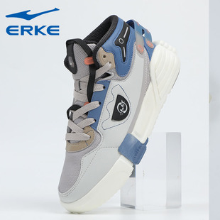 鸿星尔克女子奇弹高帮滑板鞋女秋冬新款厚底增高运动鞋学生休闲鞋