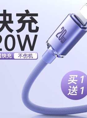 倍思适用iphone13数据线苹果12promax充电线PD20w快充线usb/6s/14/ipad快速typec转lighting手机加长2米车载