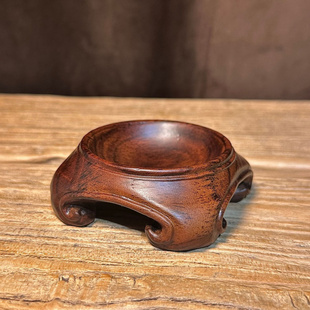 黑檀木雕底座天圆地方茶壶花瓶盆景紫砂香炉实木圆形奇石整料木托