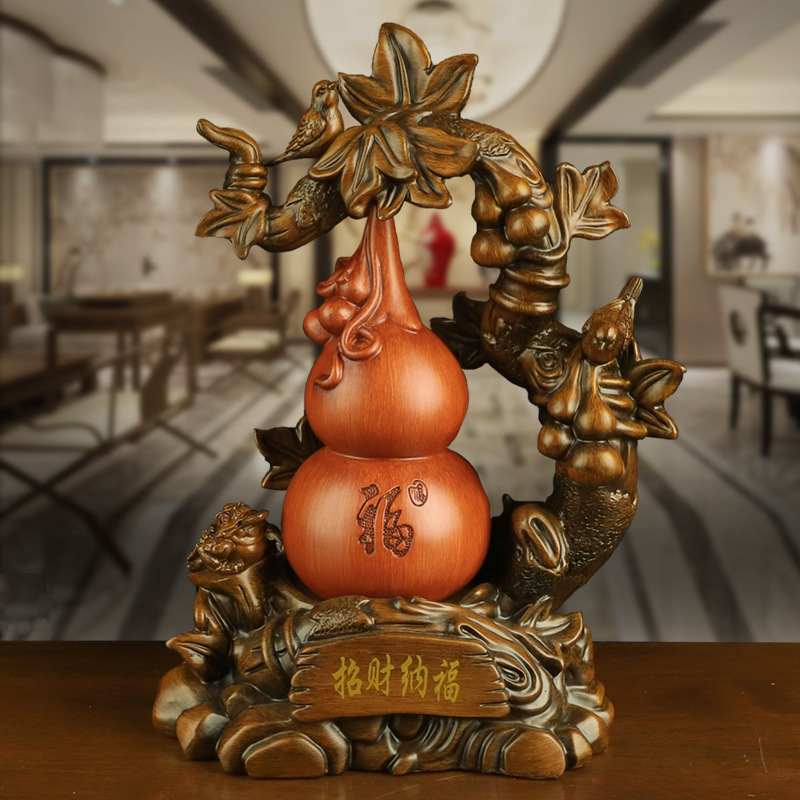 招财纳福葫芦摆件中式家居摆设酒