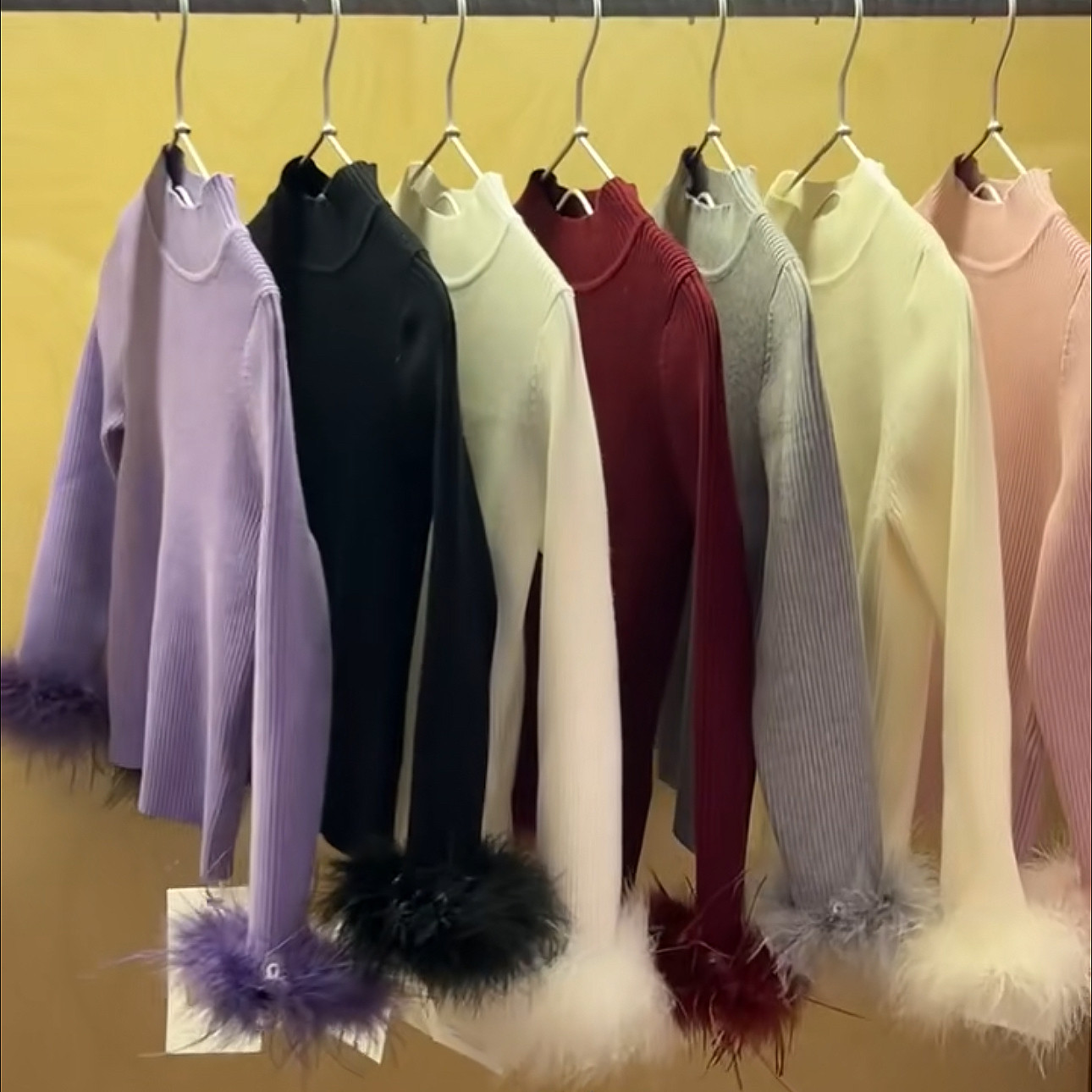 艾米正版冬款单层半高领针织衫女童百搭修身毛衣毛毛袖子保暖,童装/婴儿装/亲子装,毛衣/针织衫,淘宝优惠券,粉丝福利购,淘宝优惠卷