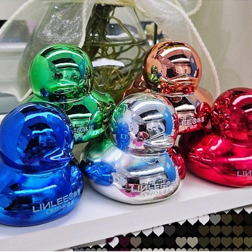 柠檬茶小鸭子炫酷镭射鸭彩金亮面反光裸鸭小号鸭diy神器周边