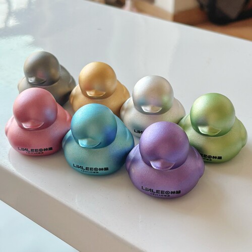 柠檬茶小鸭子磨砂彩金鸭无脸高级感小鸭子周边