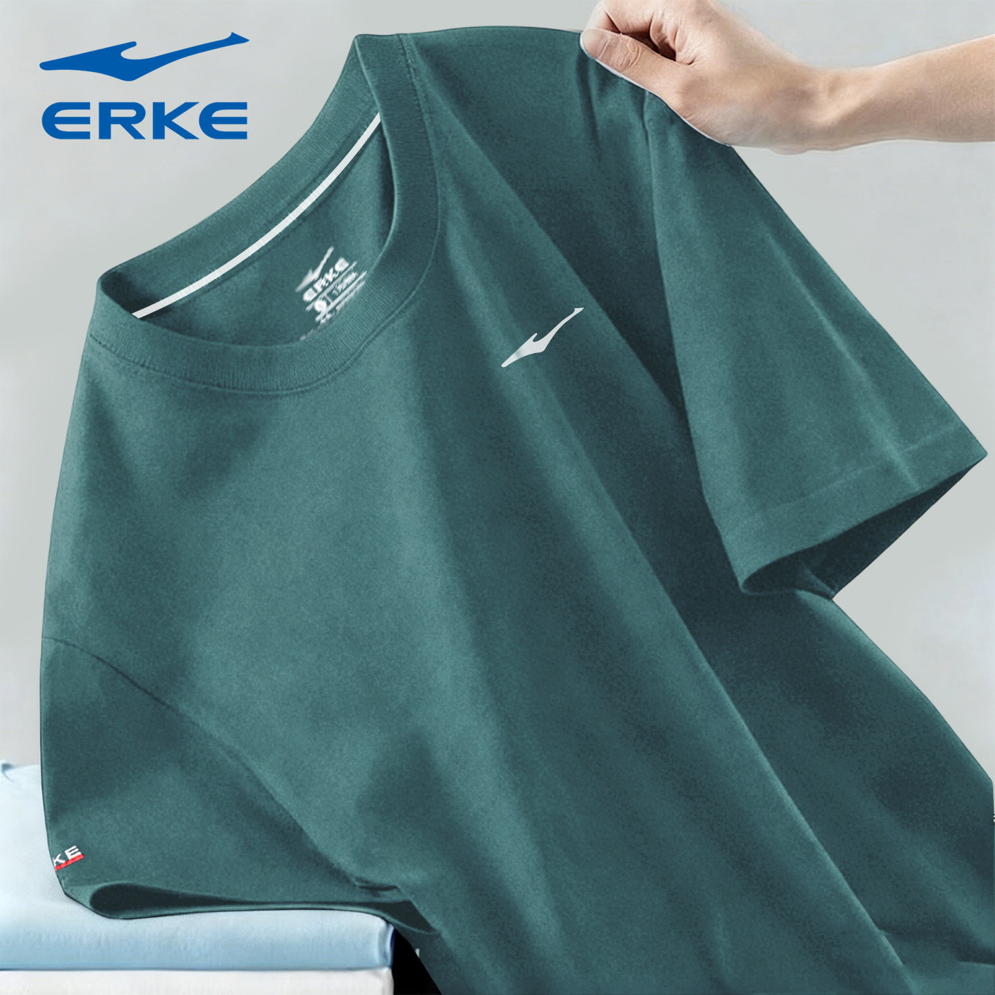 鸿星尔克短袖T恤男士2026夏季新款透气运动上衣男t正品运动服男装