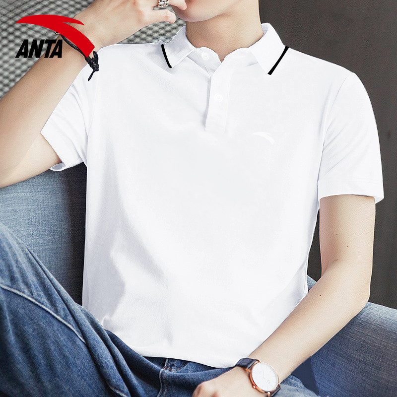 安踏POLO商务翻领运动T恤短袖男装冬季新款透气休闲polo衫上衣t恤