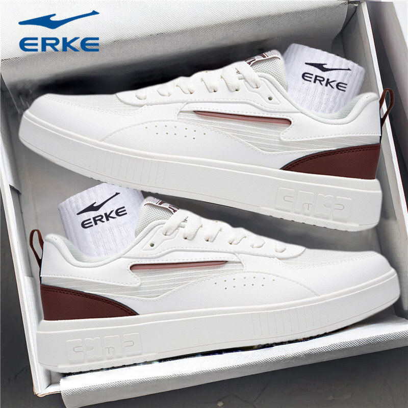 鸿星尔克男鞋板鞋皮面秋冬2026新款白鞋休闲鞋子鸿星旗舰店运动鞋,运动鞋new,板鞋,淘宝优惠券,粉丝福利购,淘宝优惠卷