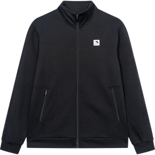 361度男装冬季新款黑色保暖加绒运动外套修身针织综合训练外套