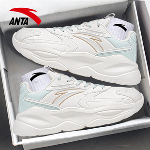 安踏不羁女鞋夏季皮面防水鞋子官方旗舰正品休闲鞋老爹鞋运动鞋女